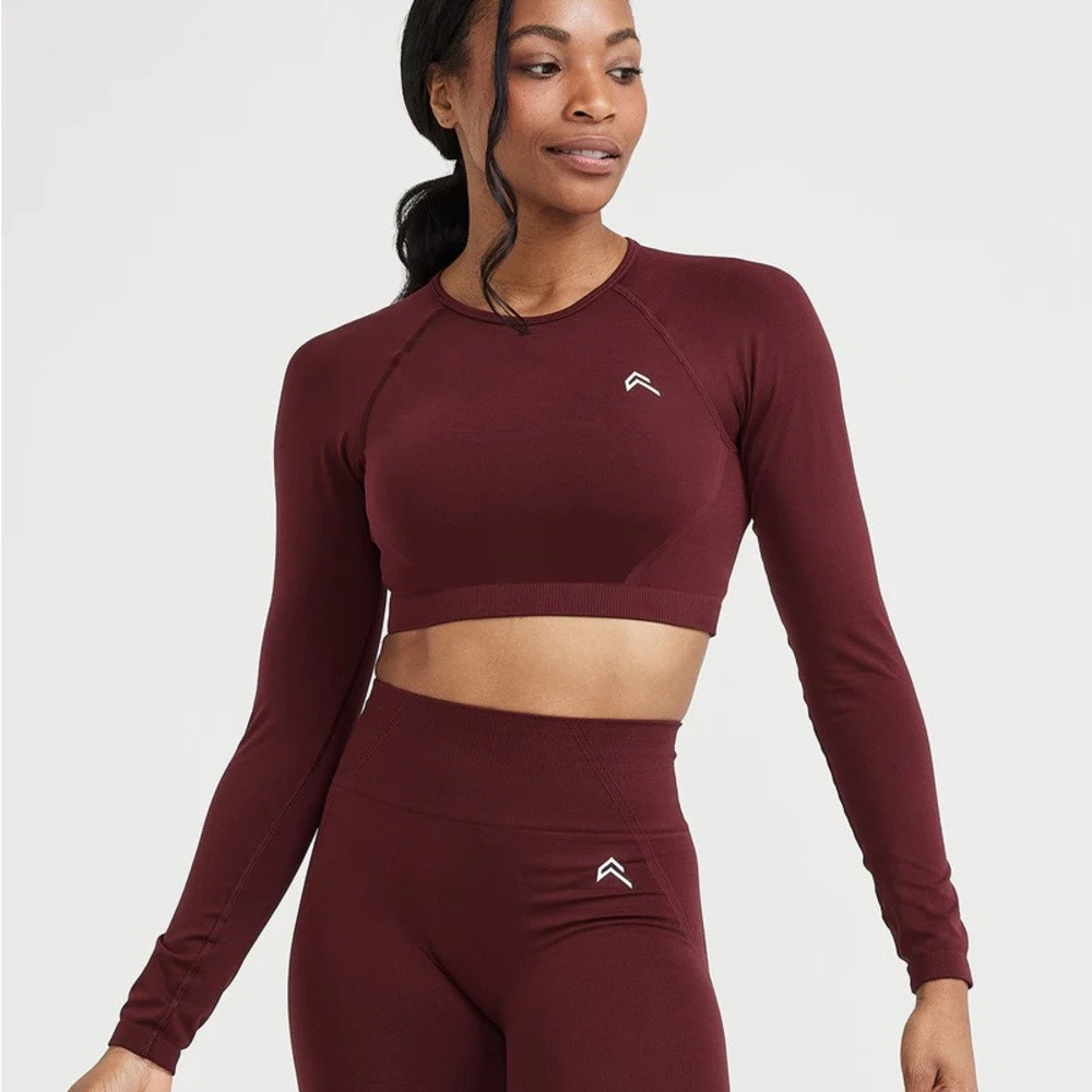 Effortless Seamless Long Sleeve Crop Top | Rosewood × 1